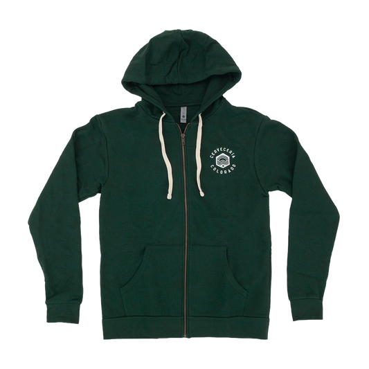 Cerveceria Colorado Embroidered Zip Hoodie - Forest Green